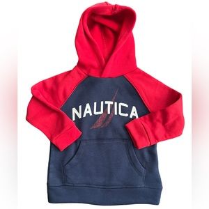 Nautica Pull Over Sweatshirt Red and Navy Blue Size 3